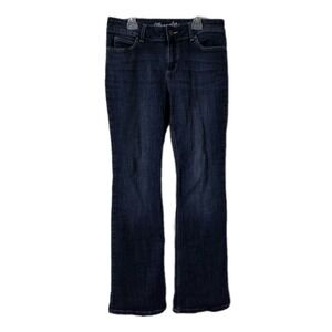 Wrangler Boot Cut Jeans Blue Dark Wash Denim Mid Rise, Juniors 9x32
